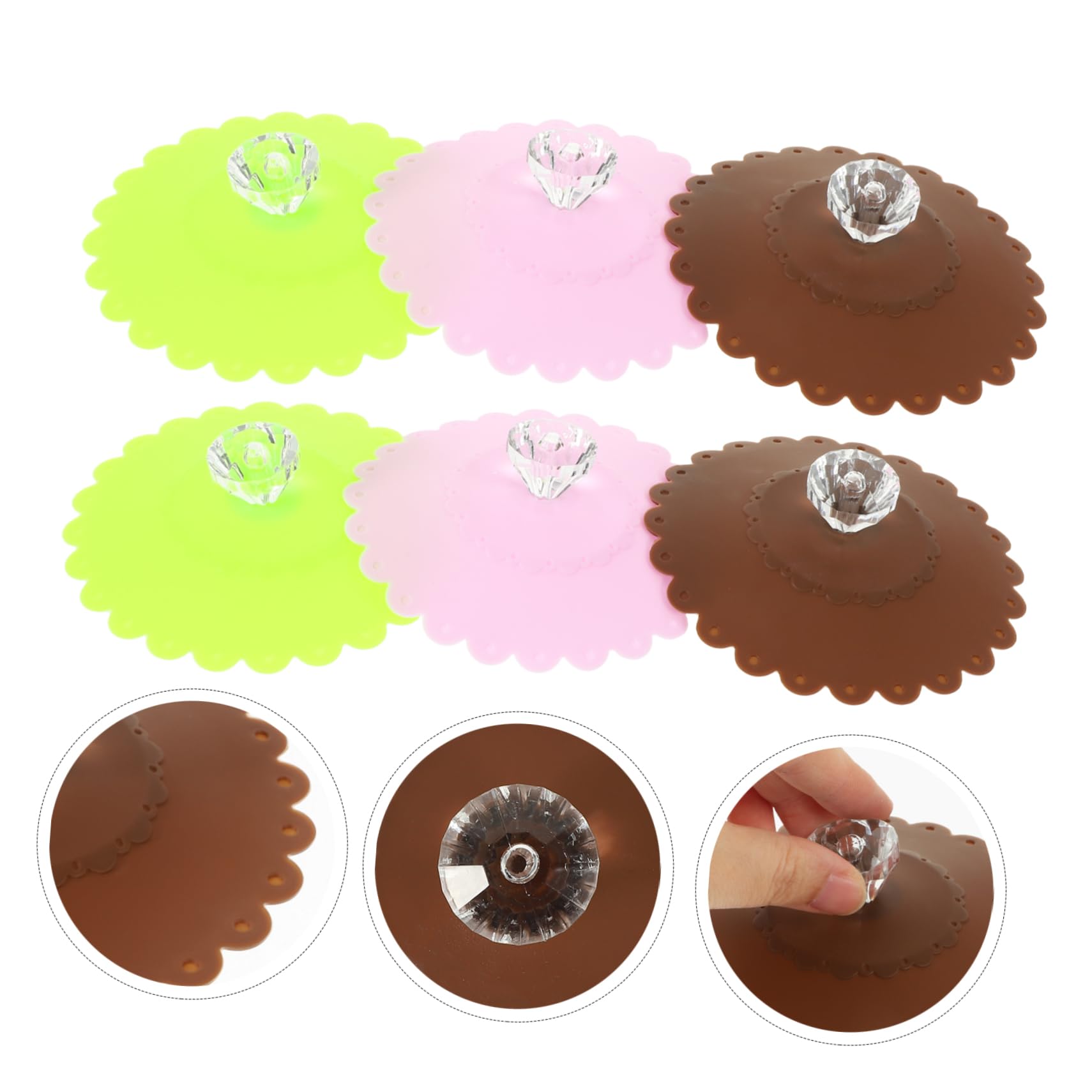 Amosfun 18 Pcs couvercles de gobelets couverture de tasse couvercle d'aspiration de tasse à café jolie tasse pot tasses à café couvercles de tasses chaudes couvercle de tasse en silicone