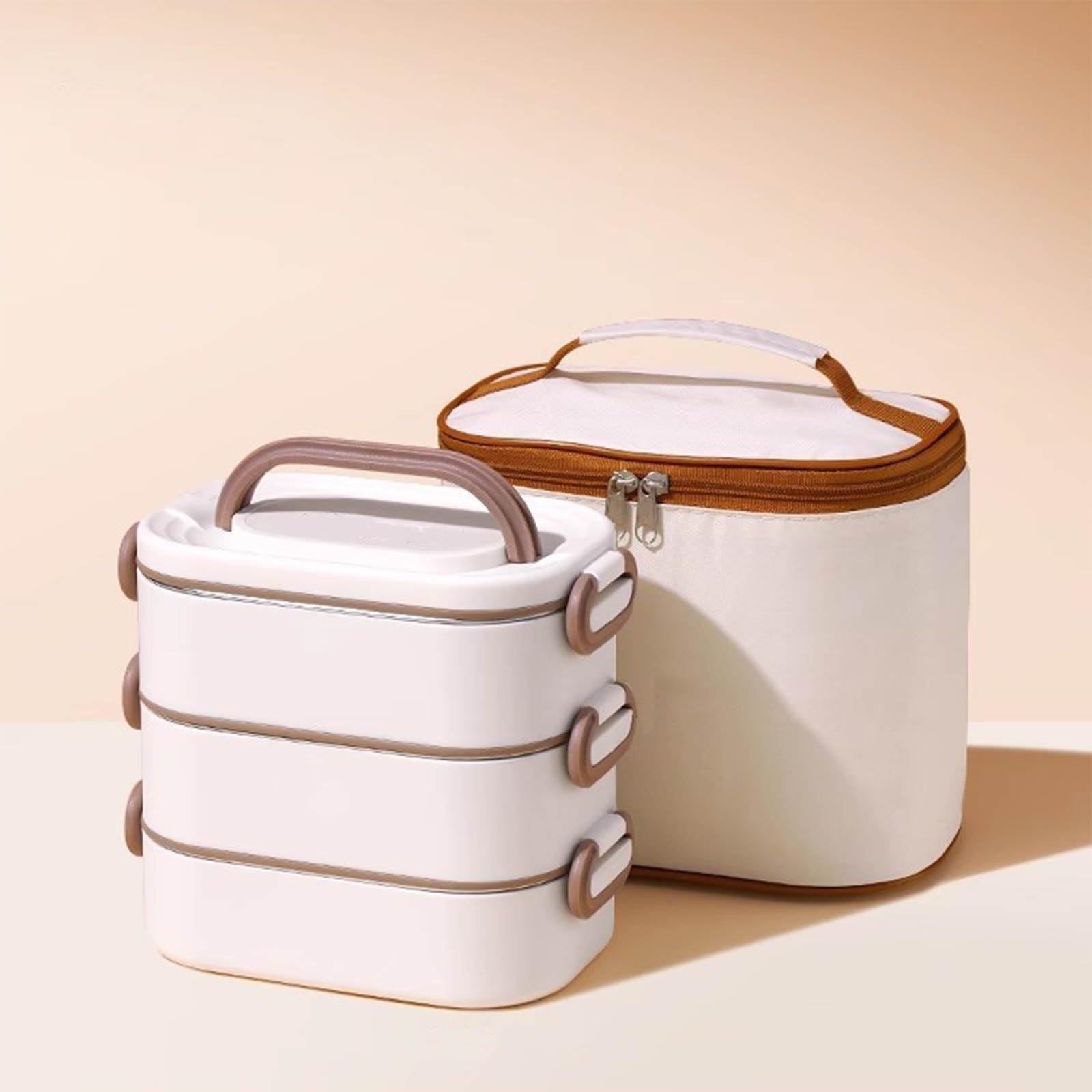 Caja de Almacenamiento de Alimentos Inoxidable con Flexible de Doble Gancho y Bolsa térmica para Transporte de Comidas frías y Calientes Caja de Comida Caliente Transportable