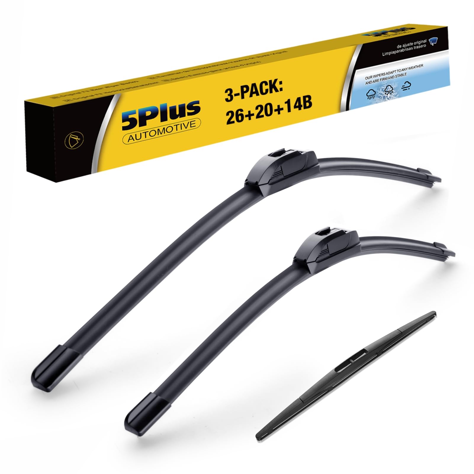 5 PLUS Windshield Wipers Replacement For 2020 2019 2018 2017 2016 2015 2014 Acura MDX Windshield Wipers, Original Equipment Automotive Replacement Windshield Wiper Blades 26"+20"+14"(3 Wipers)