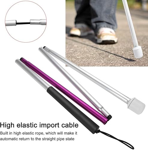 Miniatura 4 de Bastón para caminar, guía de agarre fuerte de 50 pulgadas con agarre antideslizante, bastón plegable para personas ciegas y ancianos