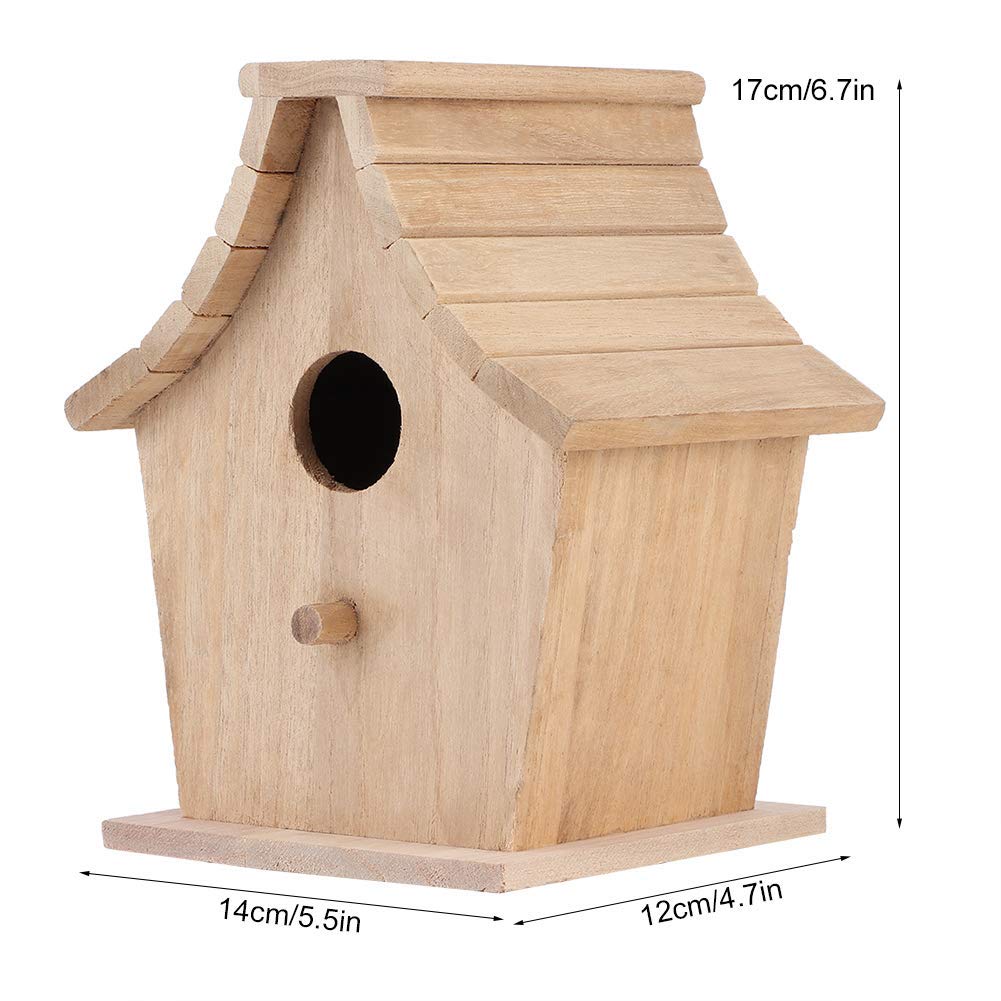 HOMESCAPES Casetta Per Uccelli A Forma Di Ghianda | Legno Di Pino Trattato | 25x14 Cm | Tetto In PVC | Perfetta Per Giardino E Alberi