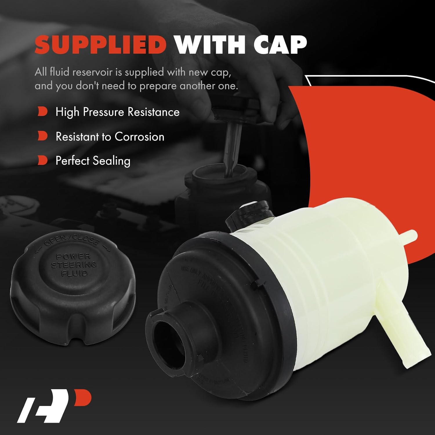 A-Premium Power Steering Reservoir/Tank with Cap Compatible with Hyundai Santa Fe 2007 2008 2009