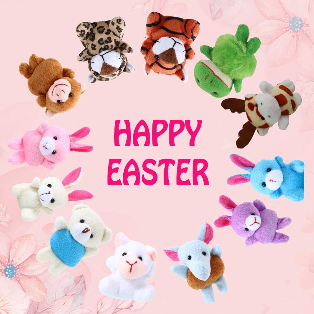12 pcs Easter Eggs Filled with Mini Plush Animals Toy for Easter Basket Stuffers/Fillers, Eggs Hunt, Party Favor