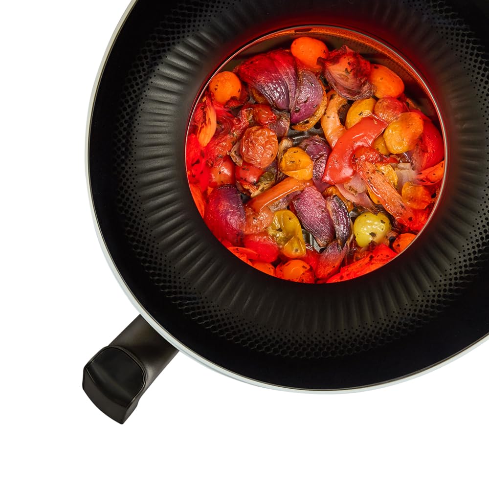 Russell Hobbs Friggitrice ad aria Panoramica, 5 L,no olio, 10 programmi di cottura, lavabile in lavastoviglie, friggere, grigliare, cuocere al forno, 200°C, Crema, 27421-56