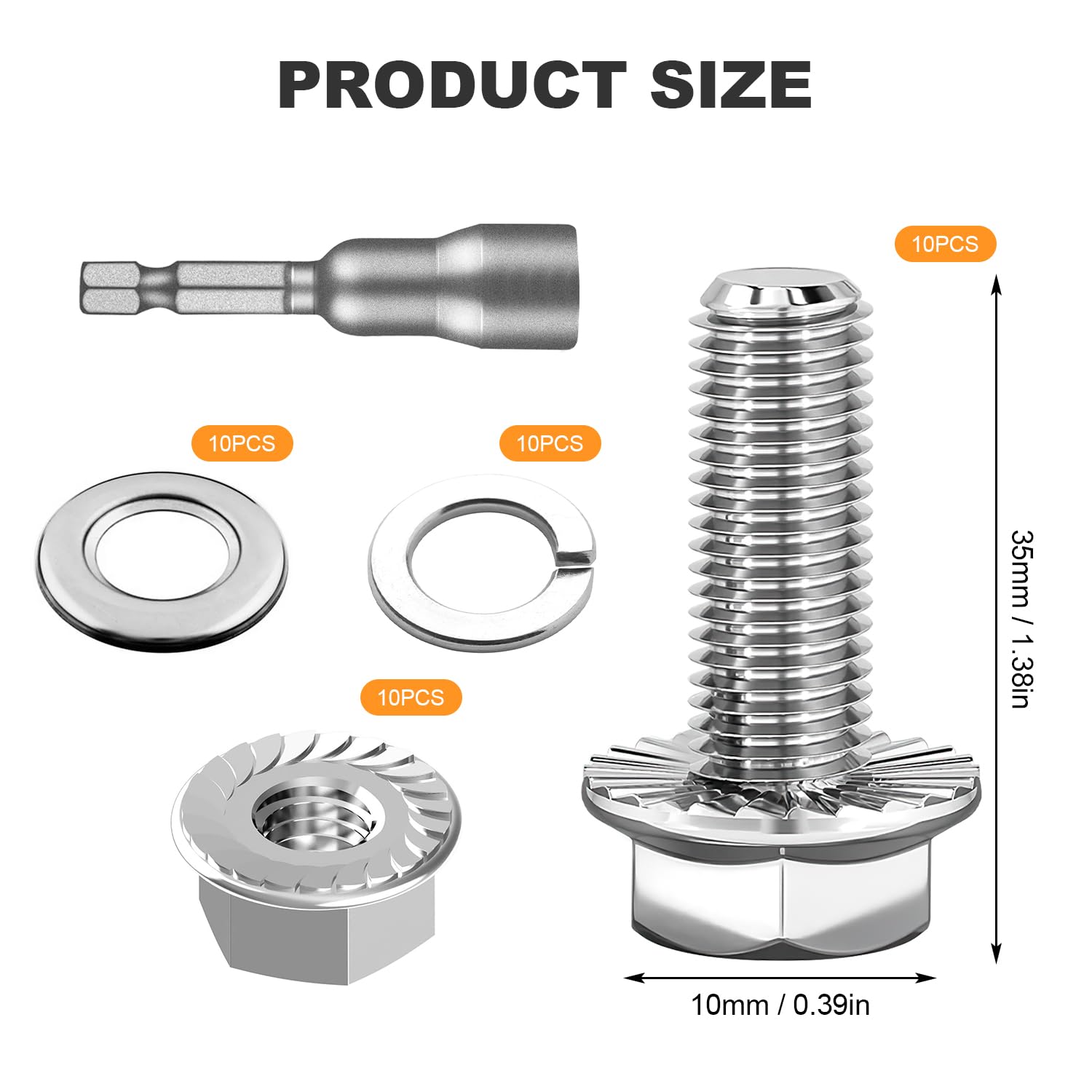 Set Bulloni Viti Dadi Set Bulloni M8 In Acciaio INOX A2 Completi