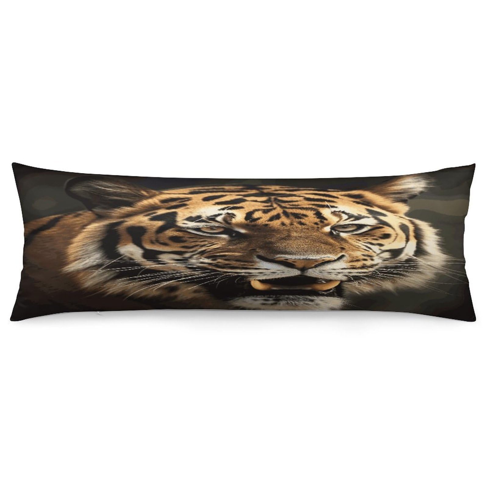 Tiger Body Pillow Cover Long Body Pillow Pillowcase with Hidden Zipper Ultra Soft Polyester Pillow Cases Breathable & Silky Long Pillows Case Cover 19x53 in