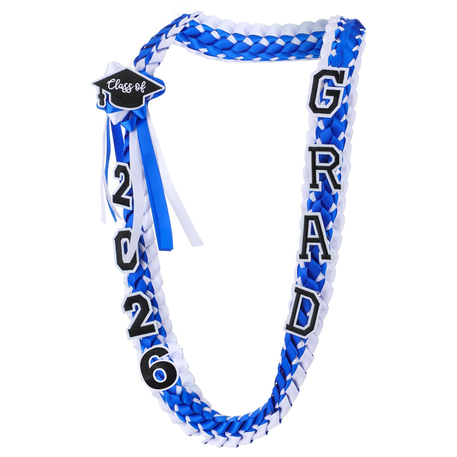 Hotop 2026 Graduation Leis Class of 2026 Grad Ribbon Money Lei Handmade Double Braided Necklace for Graduation Gifts Supplies