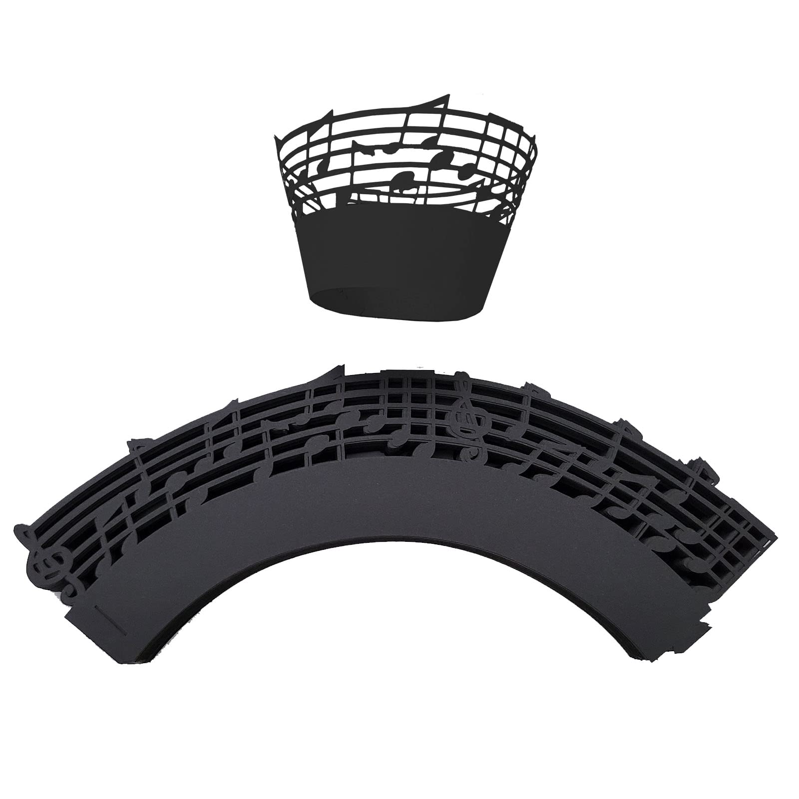 Décoration cupcake note musique papier noir pour décorer buffet rapidement