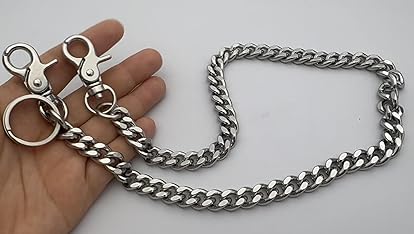 CALEE Padlock silver wallet chain G·PE House 26