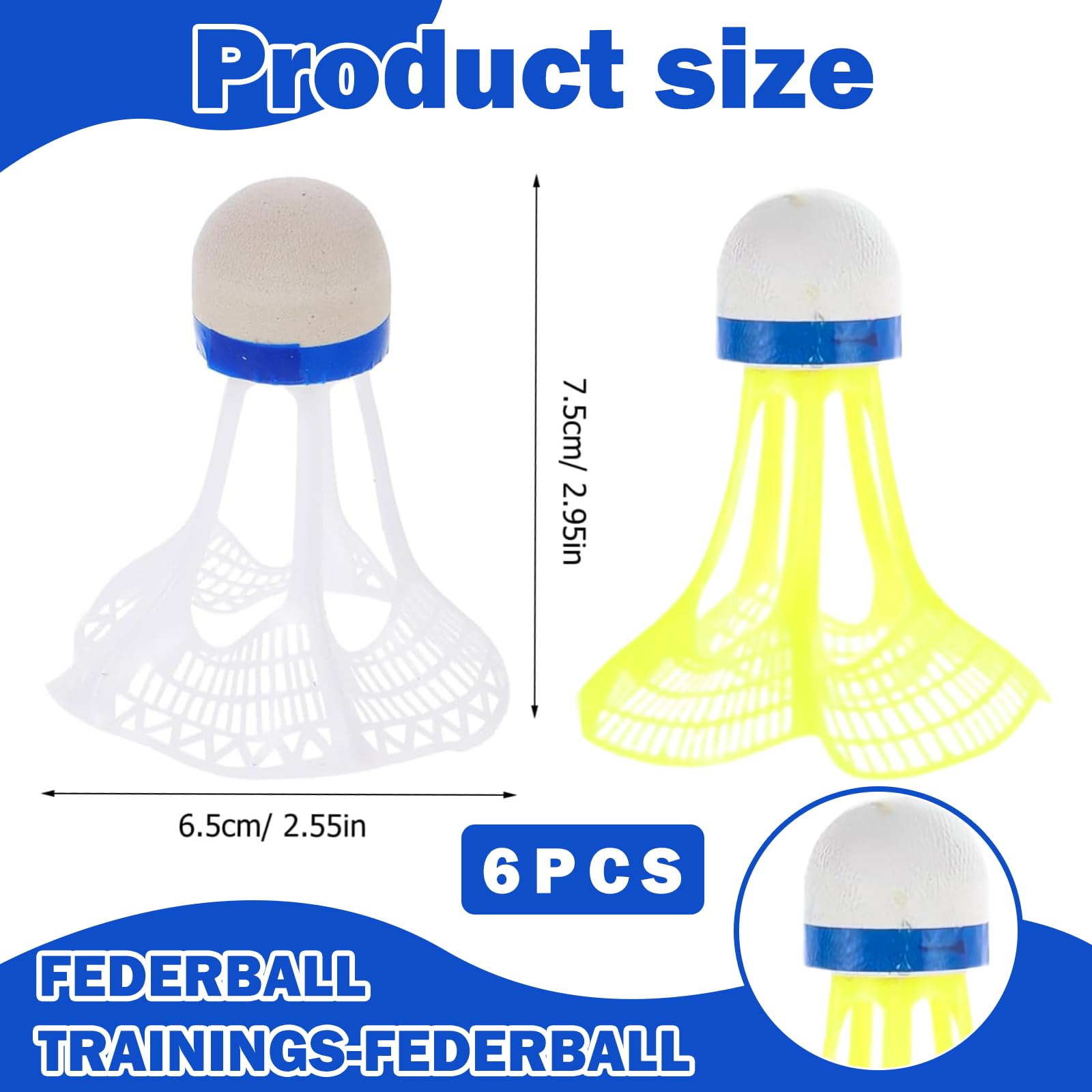 6 Pezzi Volano Badminton Antivento in Nylon Birdies Ideale per Principianti Famiglie e Professionisti Palline da Badminton con Grande Elasticità e Durata Badminton