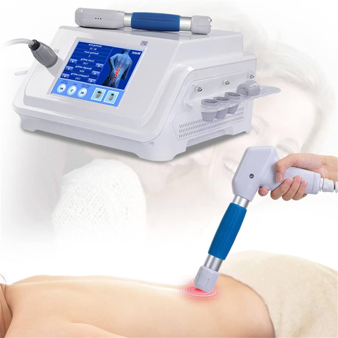Urządzenie Do Terapii Falą Uderzeniową Ed, Urządzenie Do Masażu Mięśni Falą Uderzeniową Ed Extracorporeal Shockwave Muscle Massager Device Z 5 Głowicami Masującymi