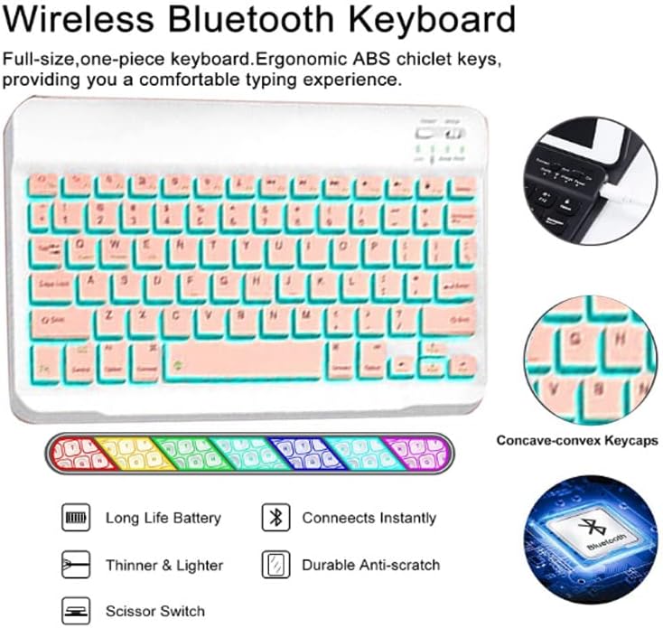 Backlit Keyboard Case for Galaxy Tab S6 10.5" 2019 (Model SM-T860/T865/T867), [Supports S Pen Charging] Slim Lightweight Stand Cover with Magnetically Detachable Bluetooth Keyboard, DrakGreen