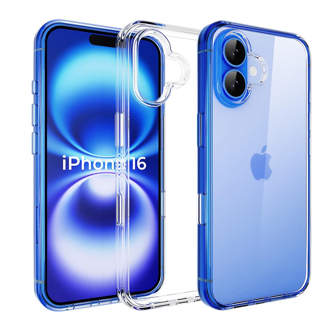 DN-Technology For iPhone 16 Case Clear MagSafe-Compatible Shockproof Drop Protection Slim Soft TPU Gel Transparent Cover with Non-Slip Grip Cover Phone 16 Case 6.1 inch 2024