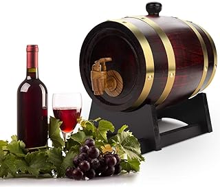 GOTOTOP Oak 1.5L Vintage Wood Oak Timber Wine Dispenser Oak Aging for Storing Whiskey, Beer, Wine, Bourbon, Tequila, Rum, , DIY Your Taste