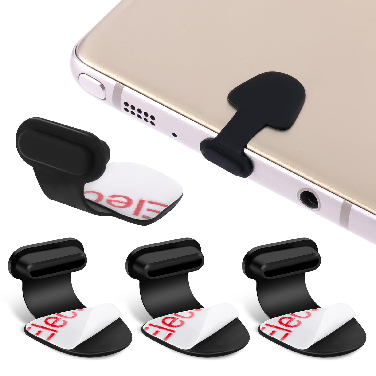 Lot De 4 Bouchons Anti-Poussière USB-C IOSPKKIO - Protection Transparente Avec Anti-Perte