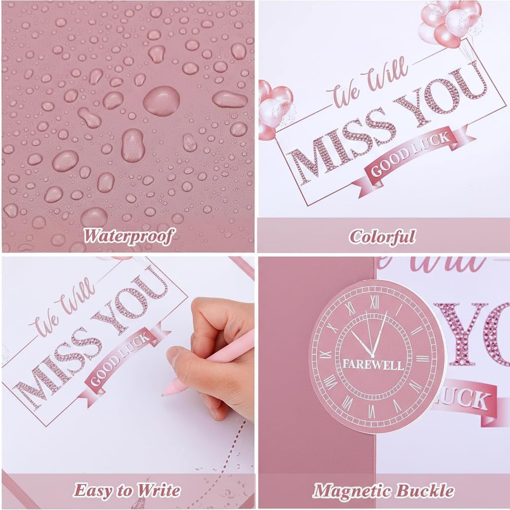 WSICSE Pink Farewell Guest Book Card, We Will Miss You Sign-In For Party
