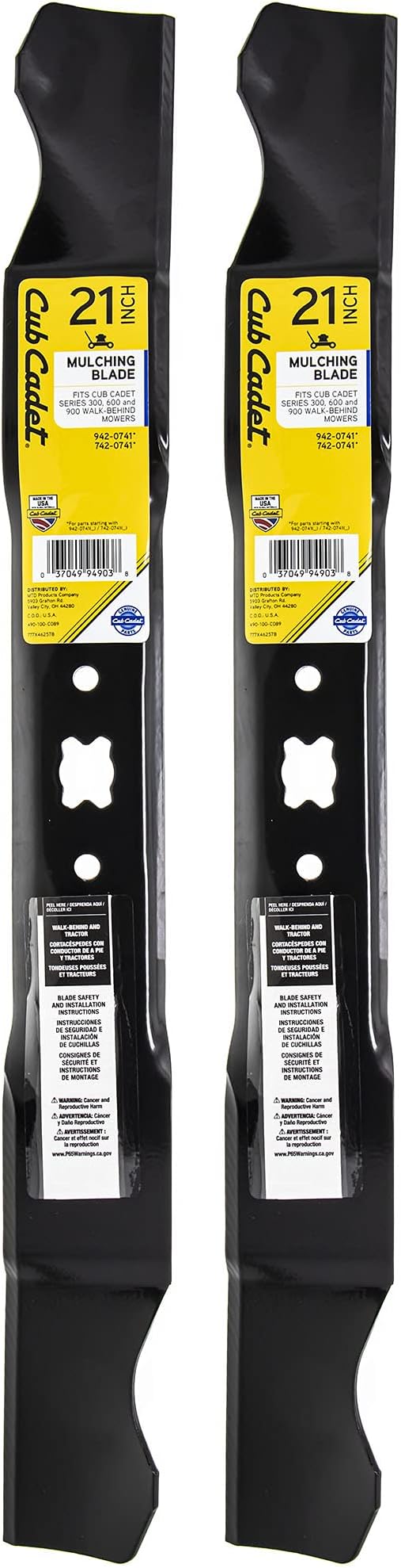 CUB CADET 490-100-C089 21" Mulching Blades SC100 SC300 SC700 2-Pack