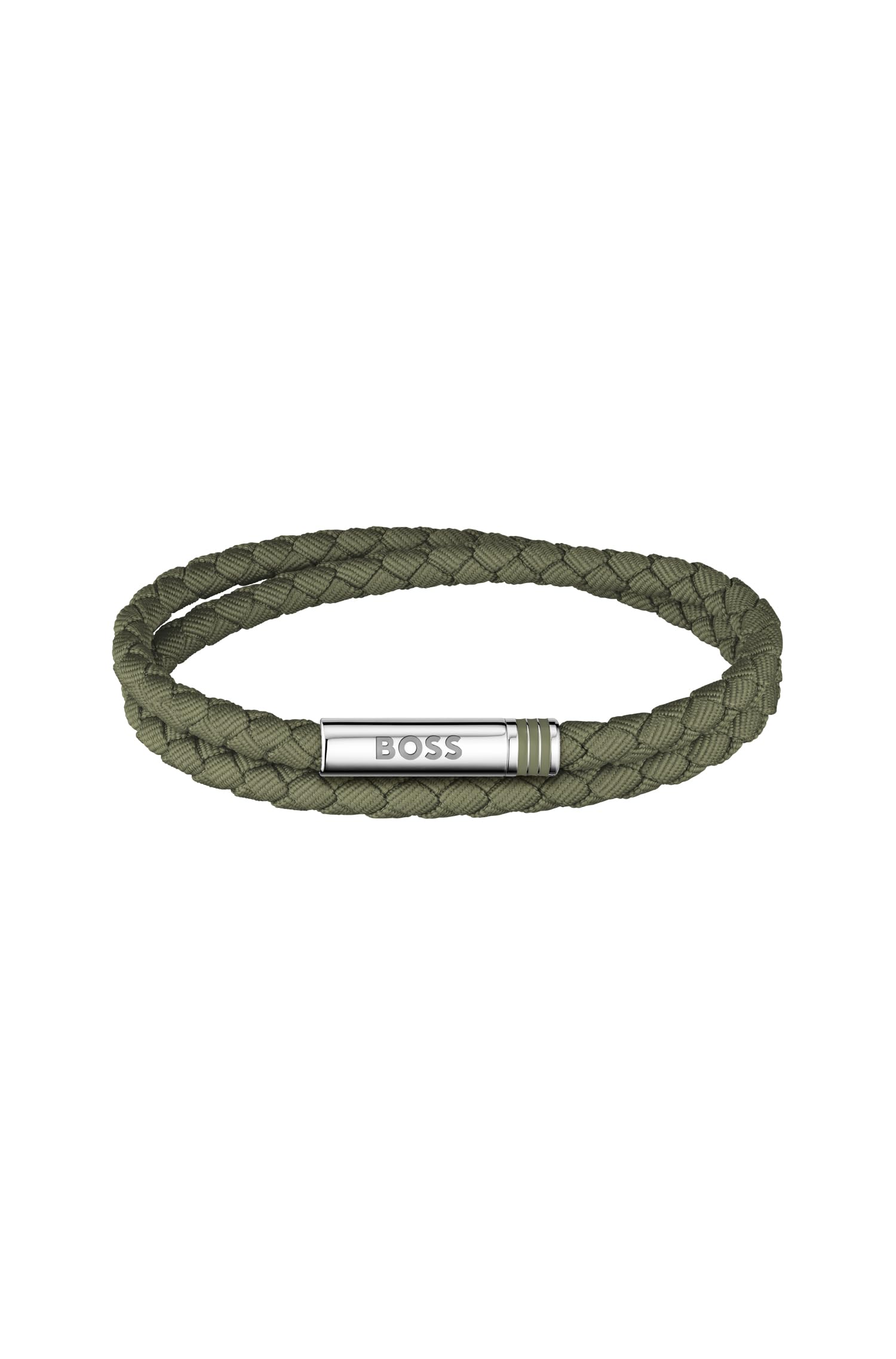 BOSS Ares Summer Herren-Nylonkordelarmband mit Edelstahl-Magnetverschluss