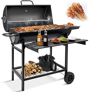 Ferramentas de piquenique churrasqueira a carvão preta com grelha