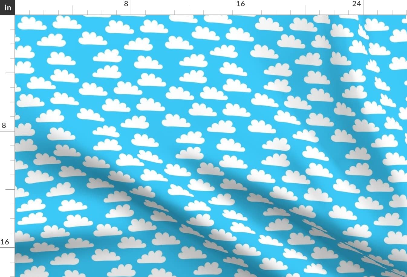 Spoonflower Fabric - Happy Clouds Sky White Blue Nature Whimsical Printed on Minky Fabric by The Yard - Sewing Baby Blankets Quilt Backing Plush