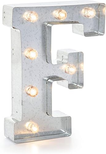 Darice - Cartel de metal plateado con forma de letra