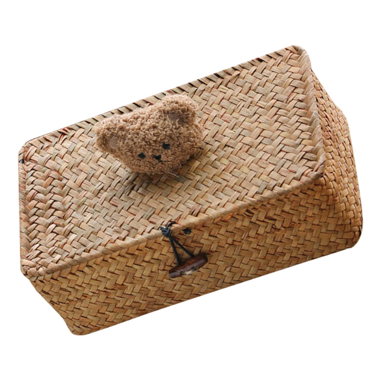 Gatuida 5 Pz cestino portaoggetti cesti portaoggetti cesta portaoggetti vimini scatole di immagazzinaggio con coperchi roti contenitore da tavolo organizer in paglia intrecciata Cannuccia