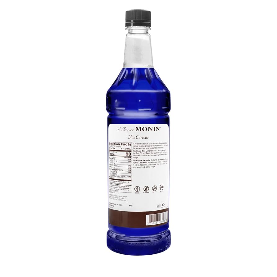 MONIN Blue Curacao 700ml 16本 Amazon.com: Monin - Premium Blue Curacao Syrup | Iconic Blue