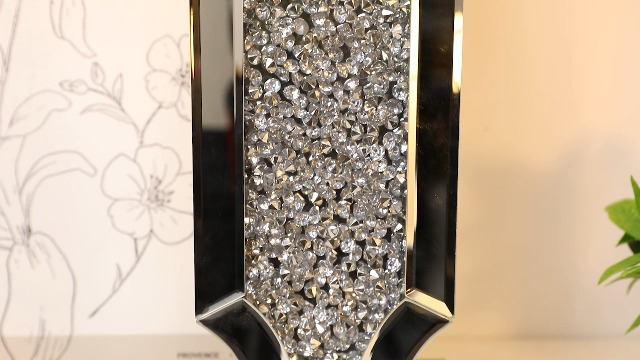 Hamucd 3-Way Dimmable Touch Diamond Crushed Mirrored Bedside Table