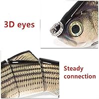Vista 5 de Señuelos de pesca realistas de 4 segmentos grandes para lubina, señuelos artificiales para pesca, cebos duros artificiales para pesca, ideal