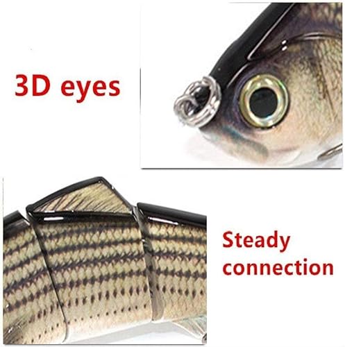 Miniatura 5 de Señuelos de pesca realistas de 4 segmentos grandes para lubina, señuelos artificiales para pesca, cebos duros artificiales para pesca, ideal para