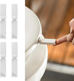 Adorila 4 Pack Toilet Seat Lifter Handle, Telescopic Toilet Lid Lifter, Avoid Touching Lift Tools Bathroom Accessories (White)