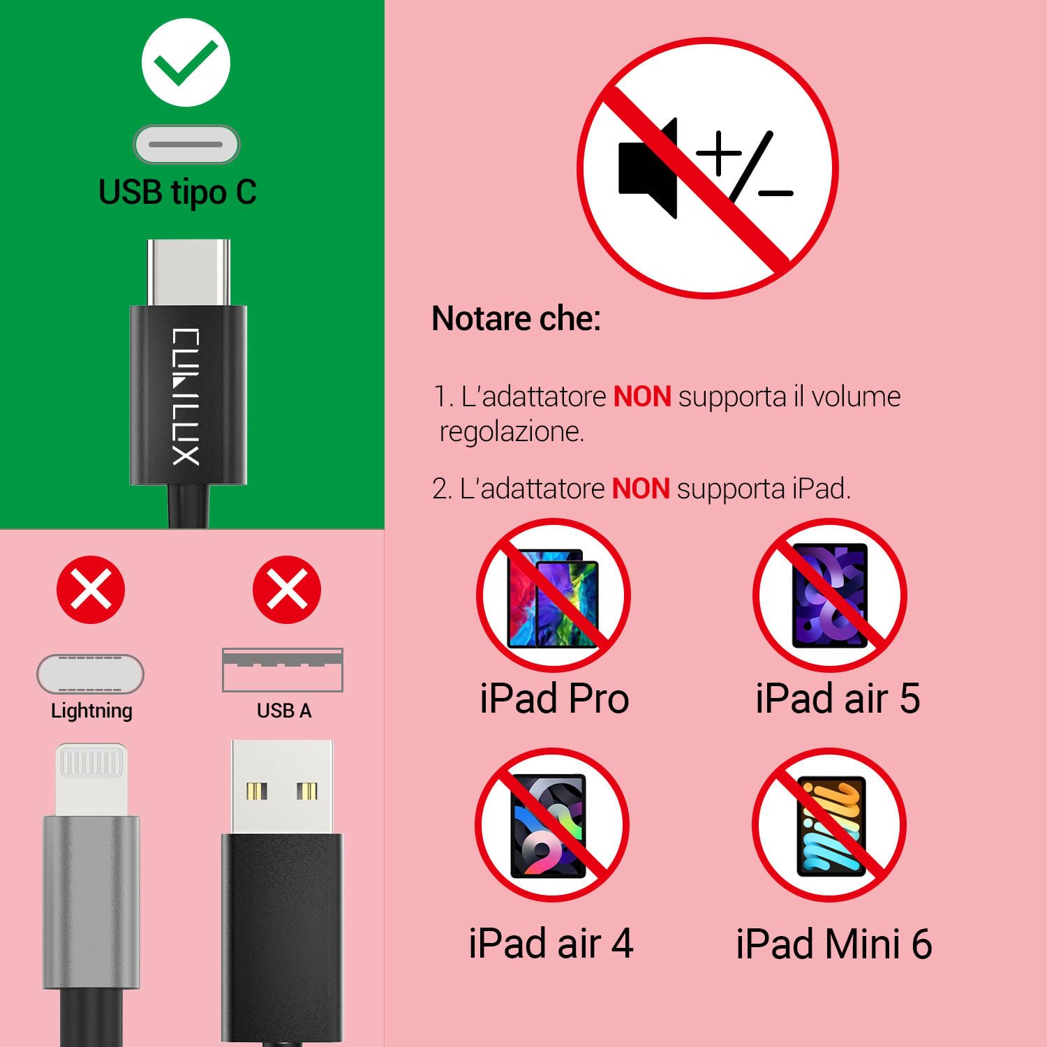 Cubilux Adattatore USB C a doppio SPDIF [DAC 192KHz/24bit] per MacBook Mac iMac, laptop, computer, PC, splitter audio ottico da tipo C a doppio TOSLINK