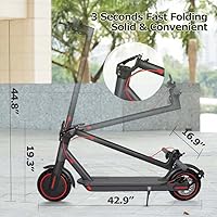 Vista 5 de Patinete eléctrico para adultos, scooter eléctrico de 350 W de hasta 19 MPH y alcance de 19 a 21 millas, potentes scooters deportivos con doble