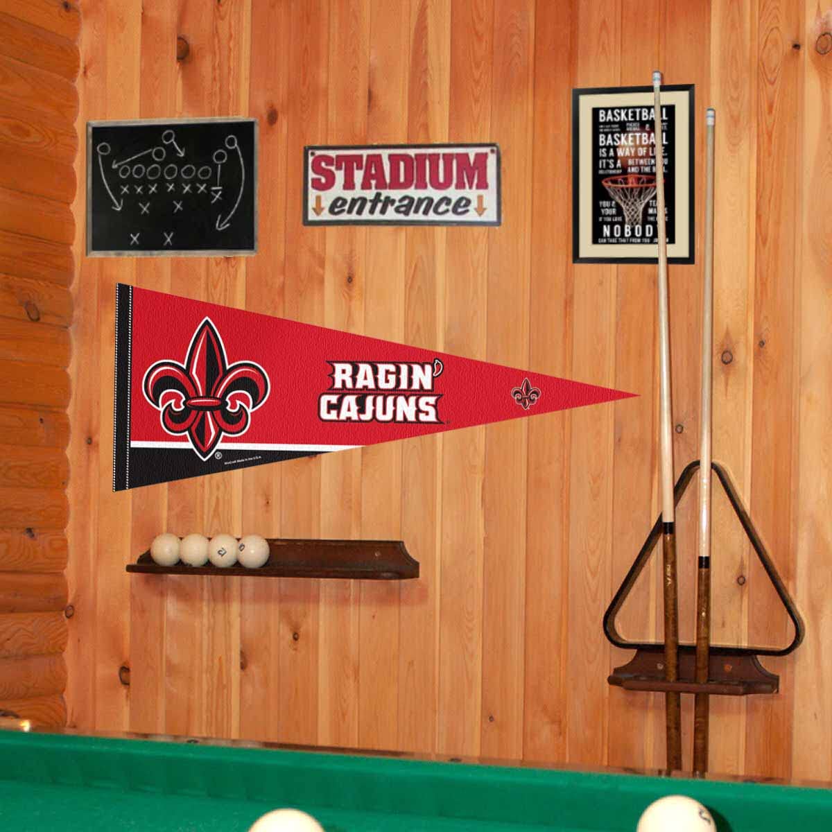 Louisiana Ragin Cajuns Felt Pennant - Officially Licensed Full Size 12x30 Inch College Team Wall Decor
