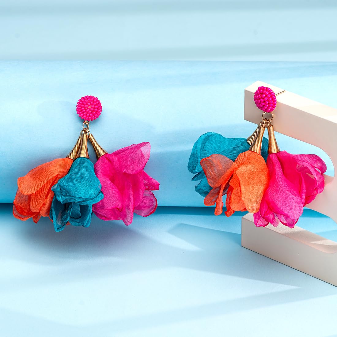 Multicolour Drop Earrings for Women/Girls - Anniversary Gift for Wife