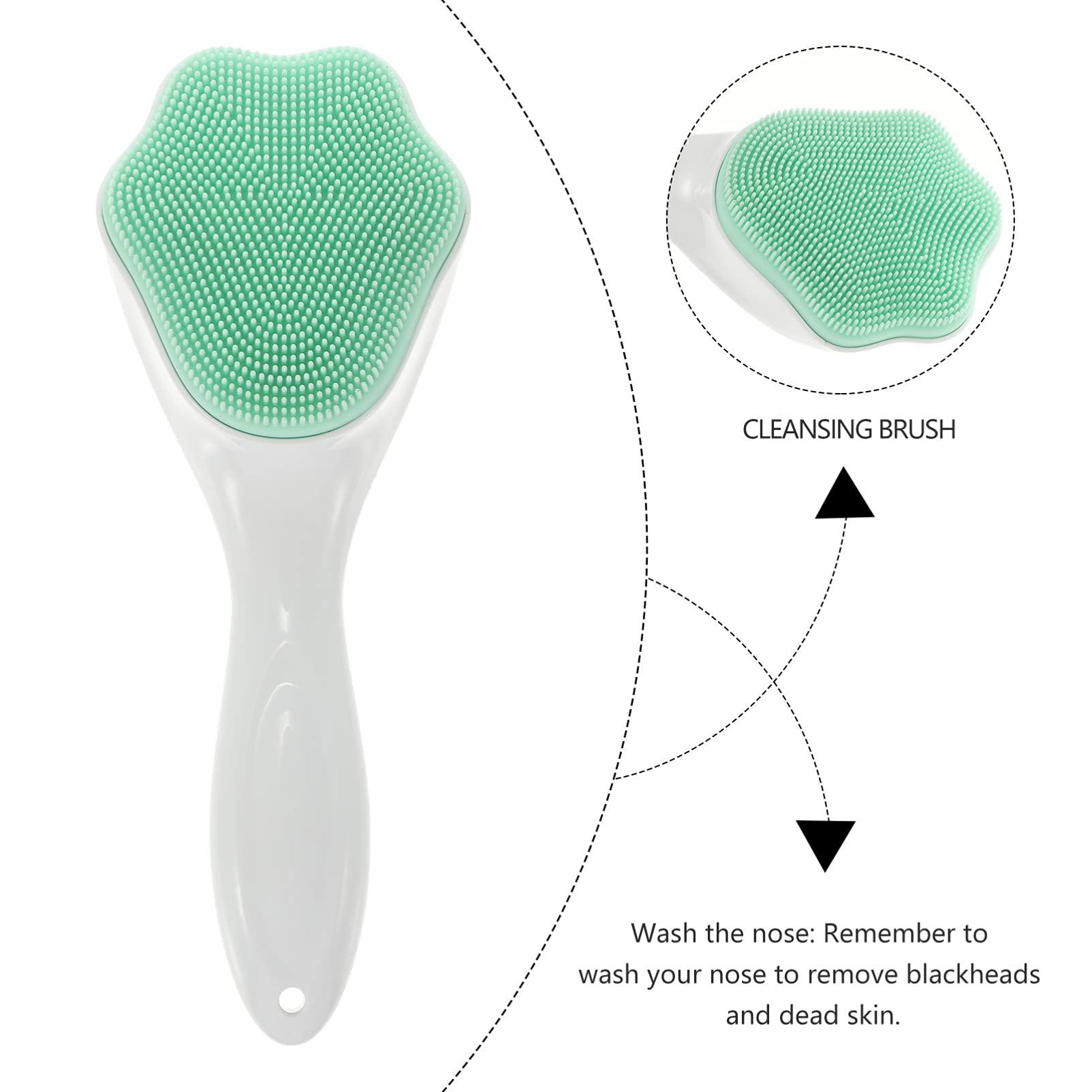 MAGICLULU 6 Piezas Cepillo facial de silicona mango cepillo de cara herramientas faciales para el cuidado de la piel limpieza limpiador de limpieza pata de gato