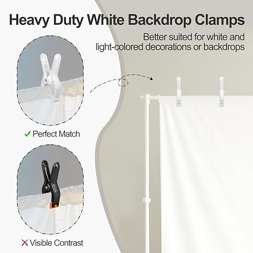 Miniatura 34 de EMART Paquete de 6 abrazaderas de resorte de muselina resistentes, clips de fondo de cabina de fotos de 4.5 pulgadas para estudio de fotografía