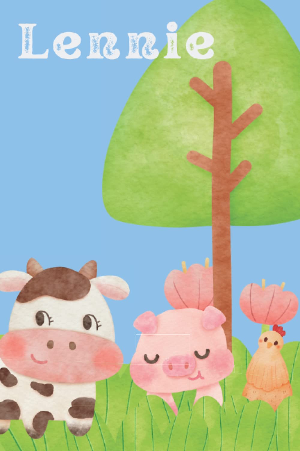 Lennie note book with farm yard animal cover: 120 lined pages