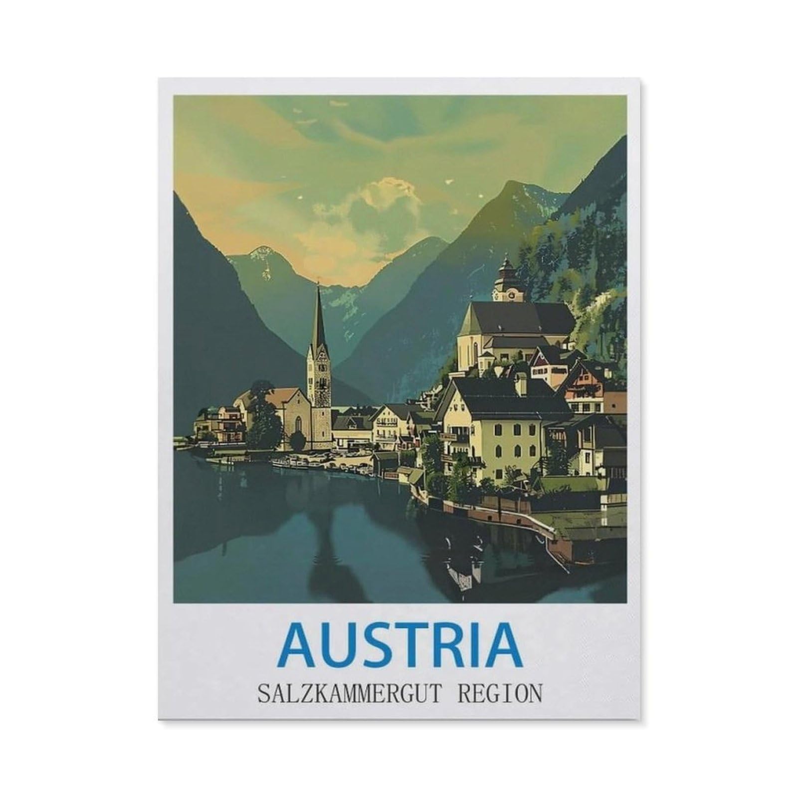 BEAYODKP Diamond Painting，Salzkammergut Region Austria（30x40cm）