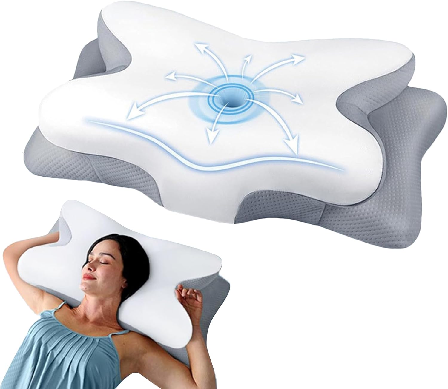 Memory Foam Pillow, Slow Rebound Soft Cushion for Neck Support, Back and Side Sleepers Pillows, Comfortable Headrest for Travel, Hotel, Hospital, Dorm, Couch, Camping, Everyday Use