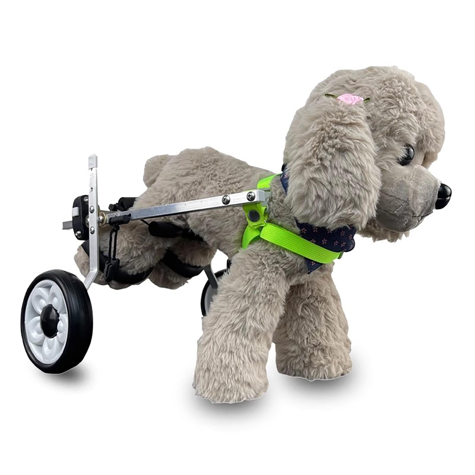 Silla de ruedas para perros, silla de ruedas de aluminio para patas traseras, ayuda a la movilidad de mascotas, tamaño ajustable, mediano, ideal para perros discapacitados, soporte de movilidad