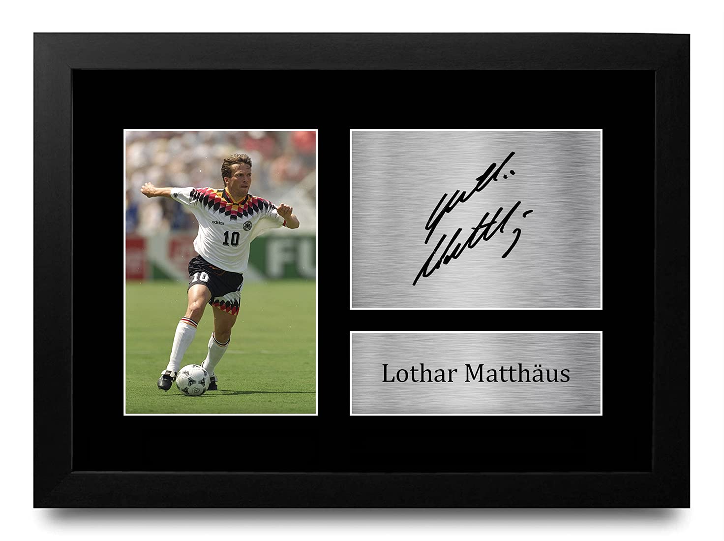 HWC Trading A4 FR Lothar Matthäus Deutschland Geschenke gedruckt Autogramm Bild für Fans und Unterstützer - A4 Eingerahmt