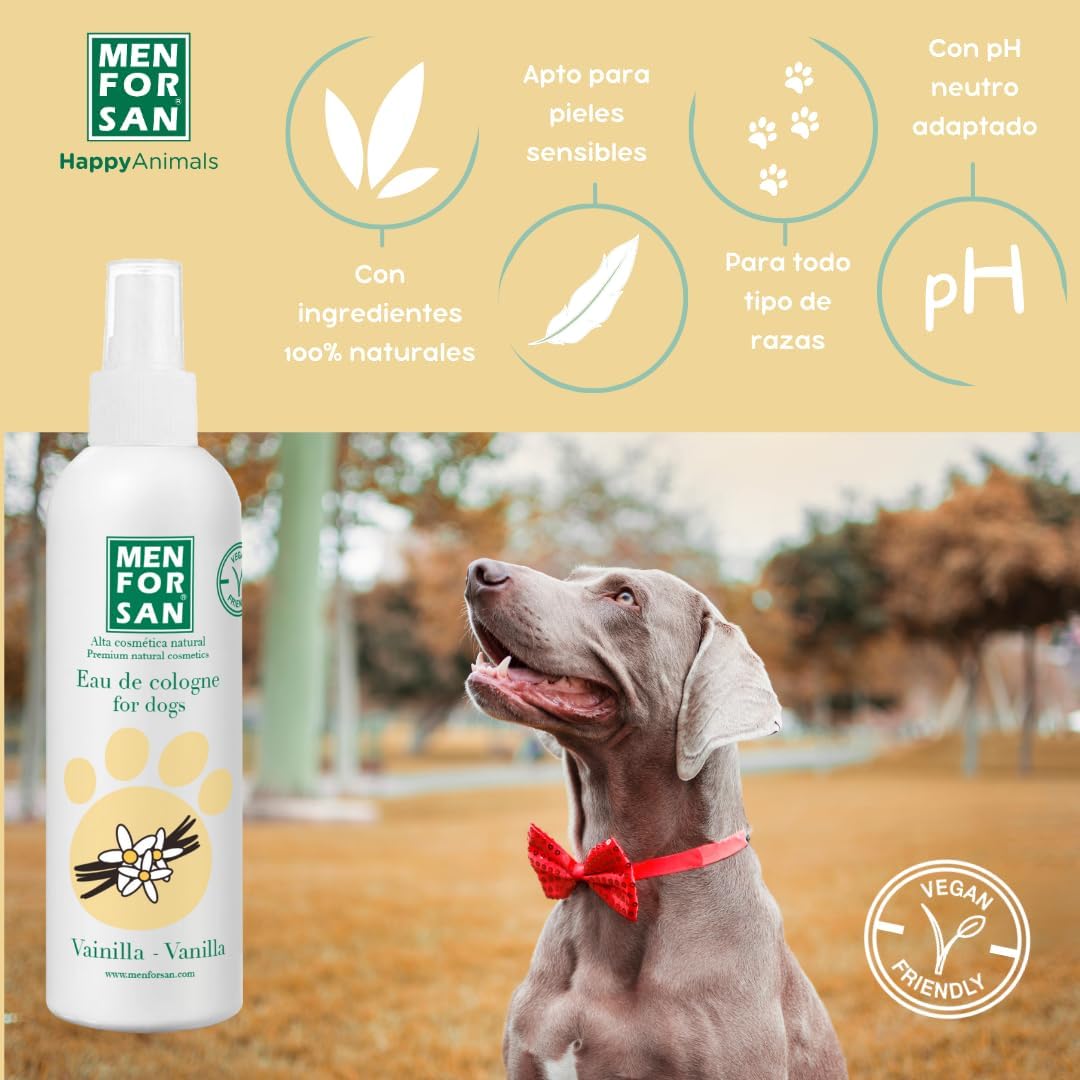 MENFORSAN Eau de Toilette for Dogs | Vanilla | Intense and Refreshing Scent | Deodorant Effect | With Very Gentle Ingredients EU Do Not Irritate the Skin | With Neutral pH | 125 ml 5