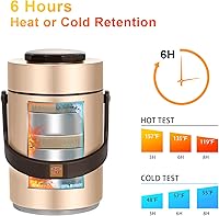 Vista 14 de 51 oz Adults Stainless Steel Vacuum Insulated Wide Mouth Soup Food Hot Food Jar with Keep Thermal Portable 2 Tier Stackable Bento Hot Food 51 oz Red