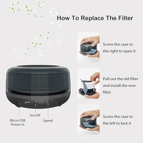 Miniatura 3 de QUEENTY Filtro True HEPA - Filtro purificador de aire de repuesto para purificador de aire de automóvil QUEENTY F006