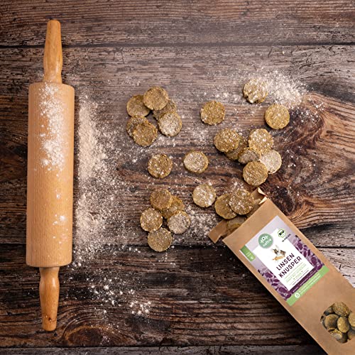 naftie Bio Leckerlis Linsen Knusper Hundekekse - nur für artige Hunde - Hundeleckerli vegan mit Buchweizenmehl - glutenfrei, handgebacken - 150g