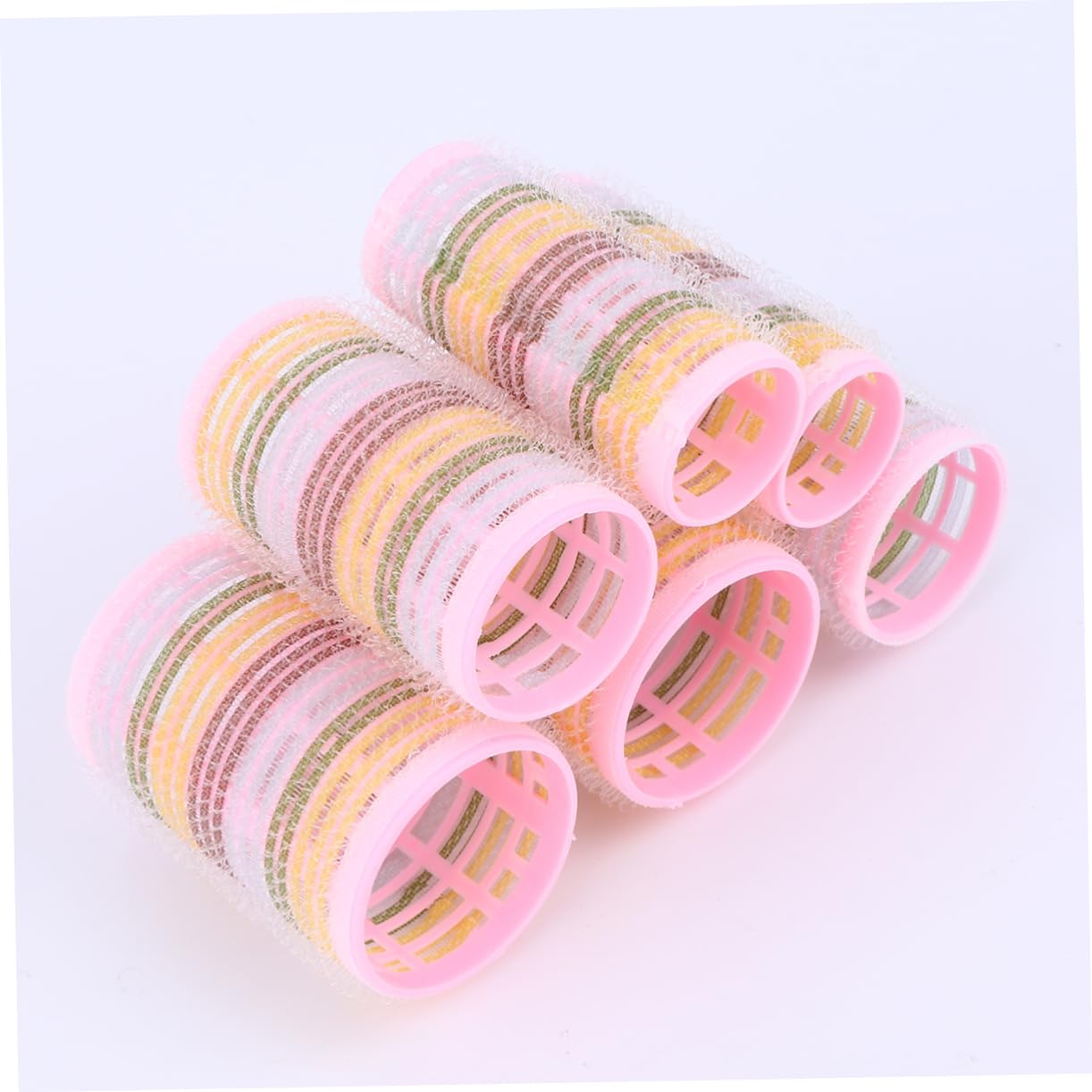 SHERCHPRY 6pcs Durable Plastic Hair Curlers Creative Hair Styling Tool for Women Lightweight and Convenient Pink Rollers for