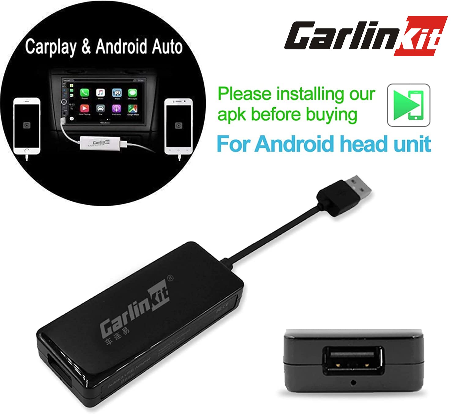 Buy AutoKit CarPlay Wireless to Android Head Unit, Wired Android Auto