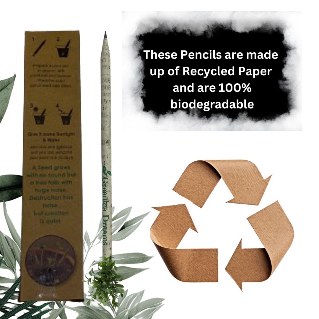 Lápices de papel reciclado, ecológicos, para dibujar, escribir, regalar y plantar (paquete de lápices de papel reciclado para periódicos, 200 unidades)