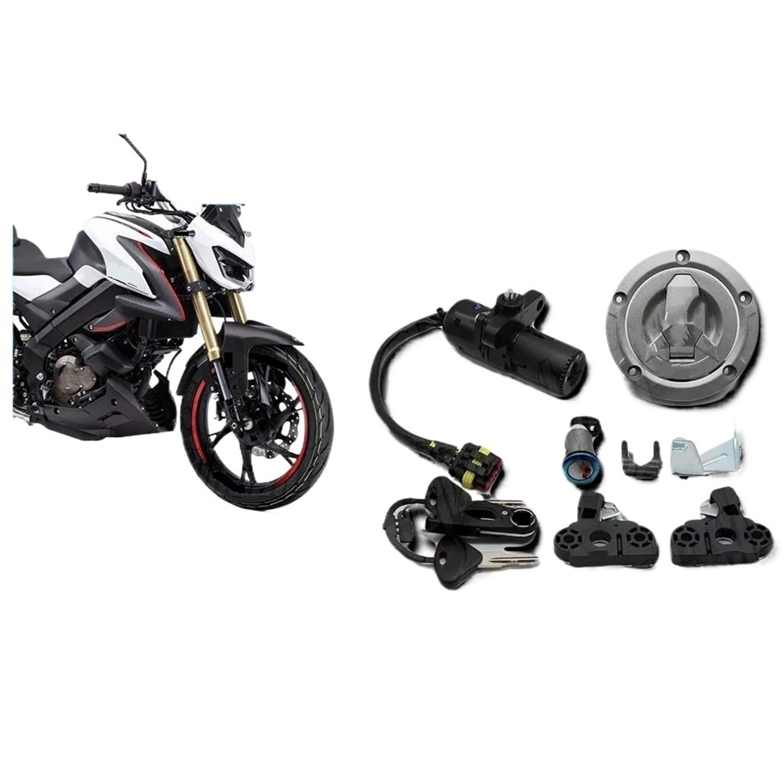 zamienniki z blokadą zapłonu Do QJmoto SRK125S SRK125 S Motocykl Wyłącznik Zapłonu Klucz Zestaw Zamków Zbiornika Paliwa Elektryczne Drzwi